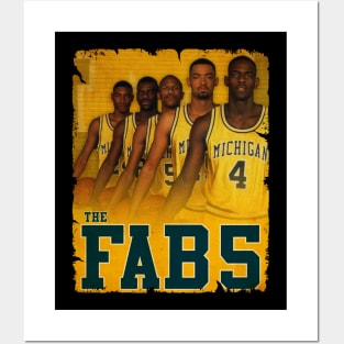 Fab Five - Vintage Design Of Basketball Posters and Art